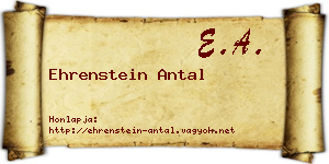 Ehrenstein Antal névjegykártya